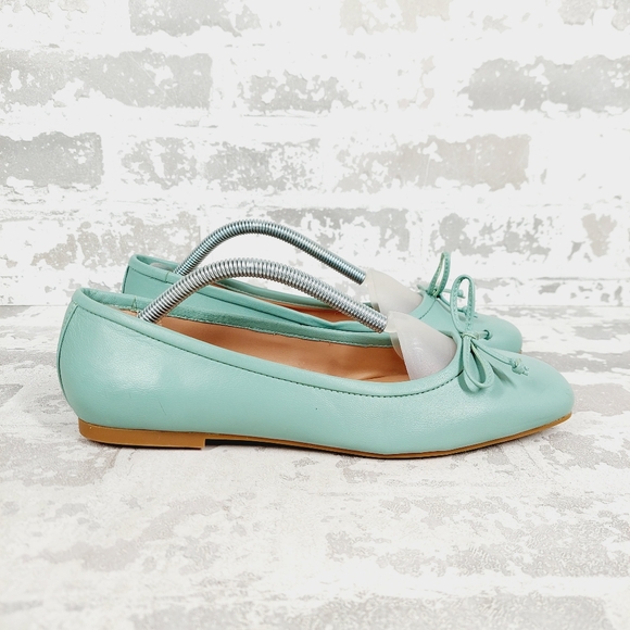 NEW Nordstrom Ashton Lea Blue Leather Square Toe Ballet Flats F550 - Picture 6 of 11